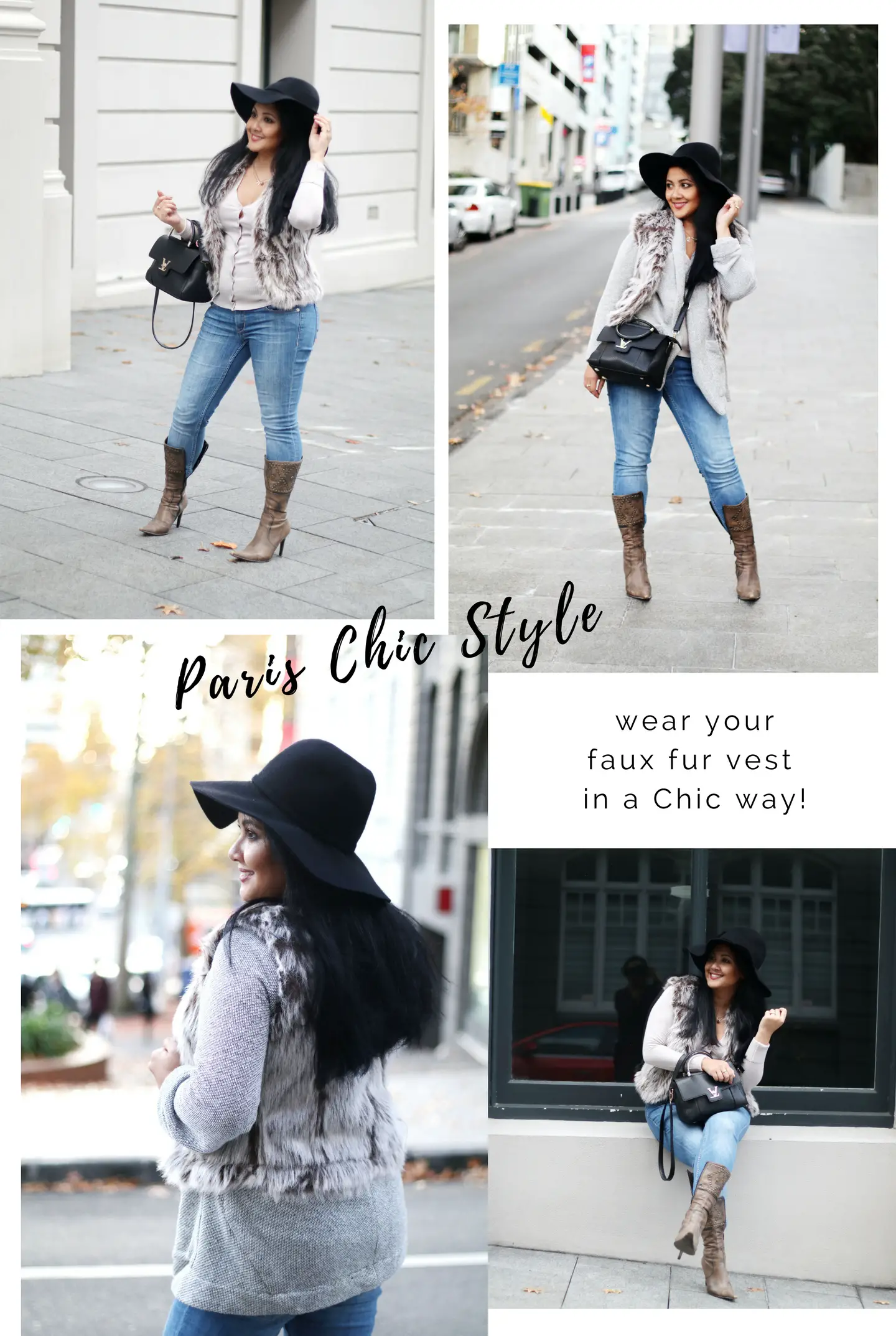 Paris Chic Style How To Wear A Faux Fur Vest Parisian Chic Style Everyday Fashion 1 (1)