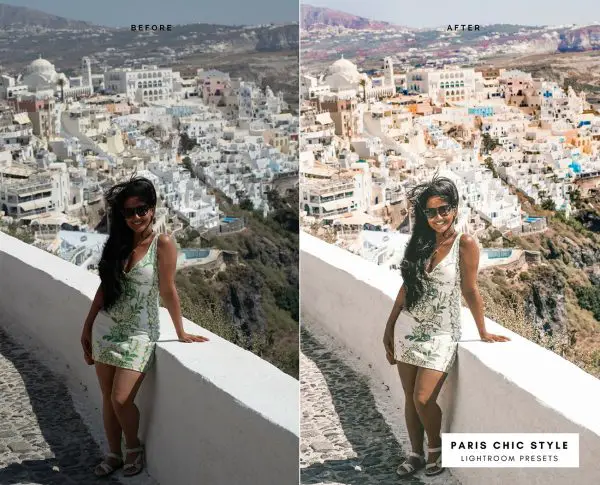 Before & After Santorini Greece Lightroom Presets 1.1 Desktop Mobile Instagram Blog Fashion Lifestyle Travel Paris Chic Style 2