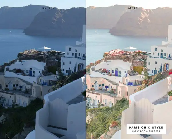 Before & After Santorini Greece Lightroom Presets 1.1 Desktop Mobile Instagram Blog Fashion Lifestyle Travel Paris Chic Style 6