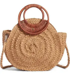 How To Wear Off Shoulder Dress With Woven Rattan Box Straw Bags Paris Chic Style 6