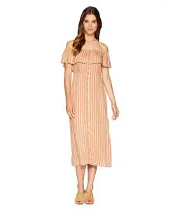 How-to-wear-off-shoulder-dress-nude-light-brown-beige-bardot-frill-button-front-a-line-dress-light-pink-white-yellow-dress-Paris-Chic-Style-10