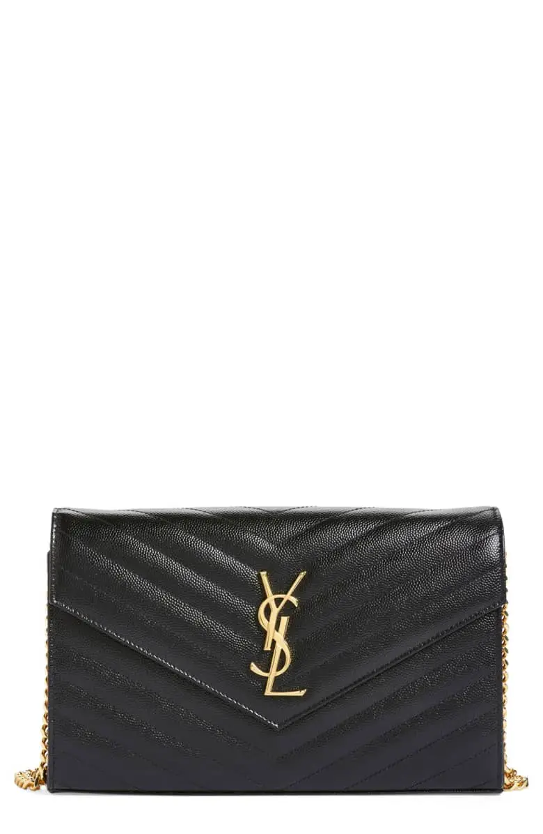Best Crossbody Bags For A Red Dress Large Monogram' Quilted Leather Wallet on a Chain SAINT LAURENT Paris Chic Style 2
