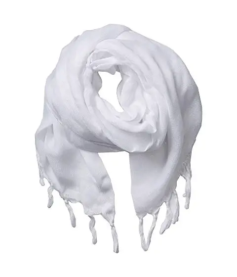 Best Scarf For Dresses White Scarf Love Quotes Linen Tassel Scarf Paris Chic Style 1