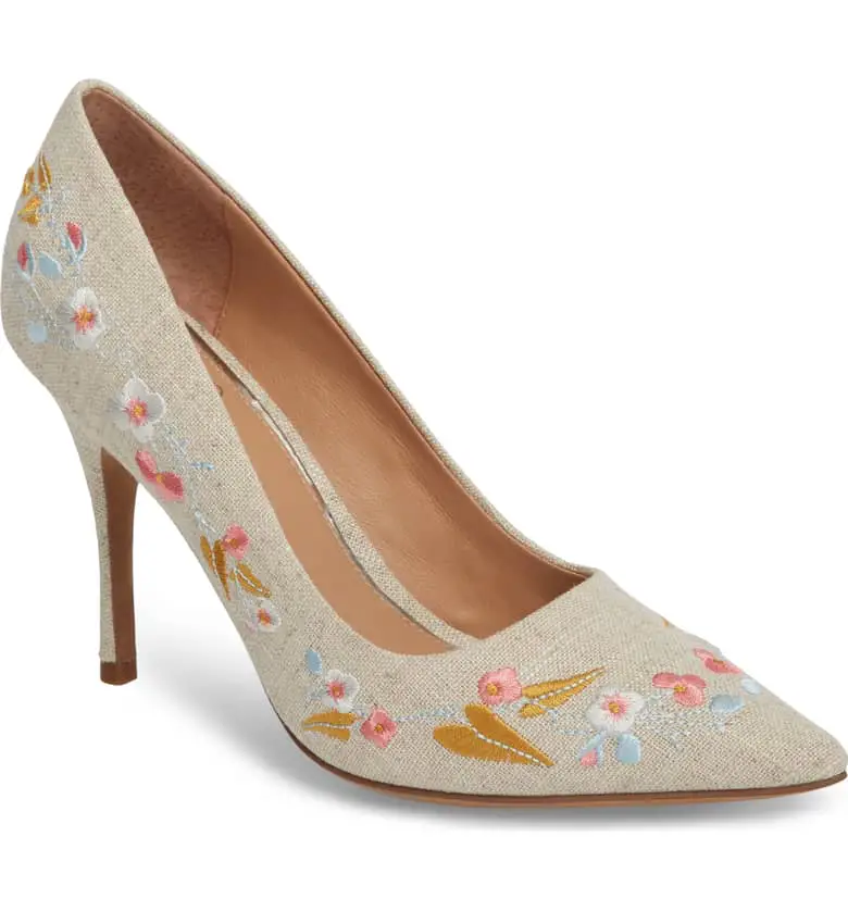What Color Shoes To Wear With A Red Dress Floral Shoes Paisley Embroidered Pump LINEA PAOLO Paris Chic Style 2