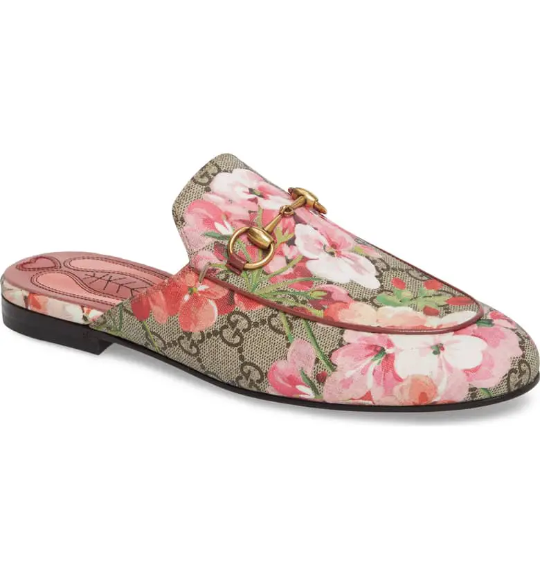 What Color Shoes To Wear With A Red Dress Floral Shoes Princetown Loafer Mule GUCCI Paris Chic Style 6