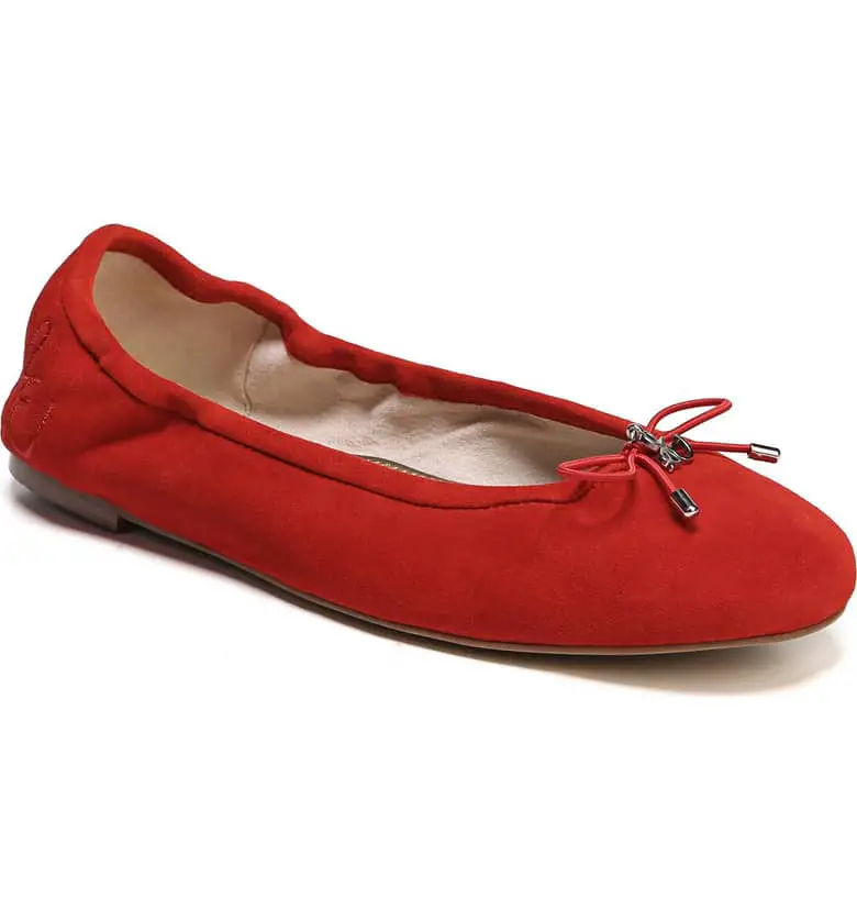 What Color Shoes To Wear With A Red Dress Red Shoes Felicia Flat SAM EDELMAN Paris Chic Style 7