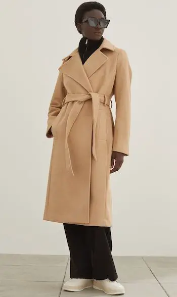 H&M Tie Belt Coat Warm & Stylish Coat For Women Paris Chic Style