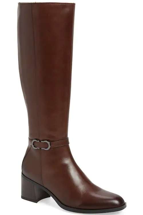Most Comfortable Stylish Long Riding Boots For Wide Calves Naturalizer Sterling Long Boots Brown Paris Chic Style