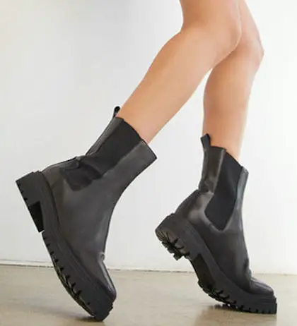 Ba&sh Comfortable Stylish Black French Boots For Work, Walking Everyday Parisian Streetstyle Shoes Paris Chic Style