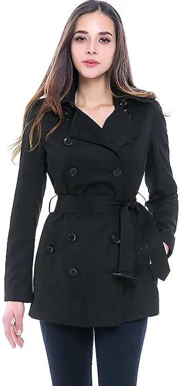 Best Waterproof Hooded Short Trench Coat Parisian Fashion Trench Coat Paris Chic Style
