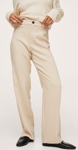 Parisian Style High-Waisted Straight Pants Trousers- Neutral Winter Outfits Paris Chic Style