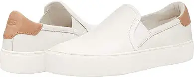 Women's White Slip On Sneakers For Everyday Street Style Shoes- Parisian Style UGG Slip On Trainers Paris Chic Style