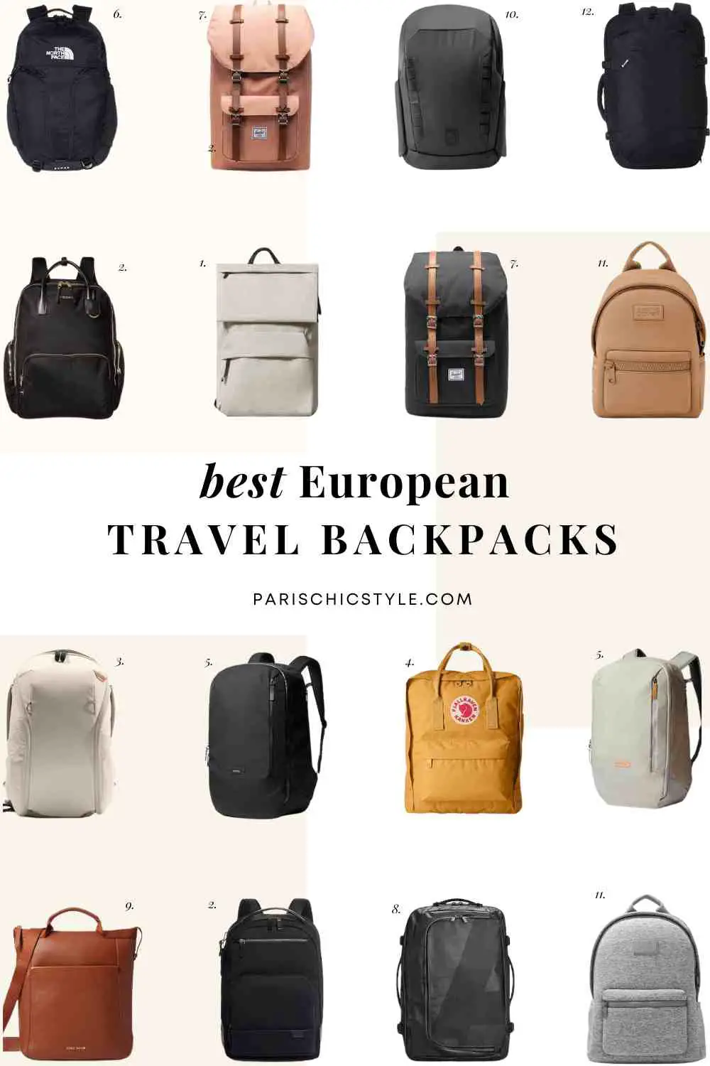Best European Travel Backpack Stylish Digital Nomad Backpack For Europe Paris Chic Style